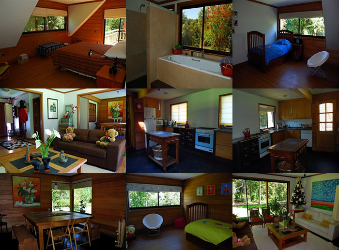 Hermosa casa dentro del bosque nativo